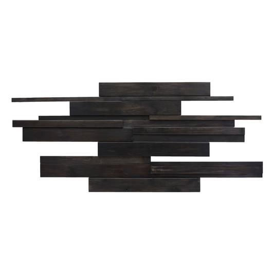 3D Accent Wall Panel Teak Wood Black – Premium Wall Decoration